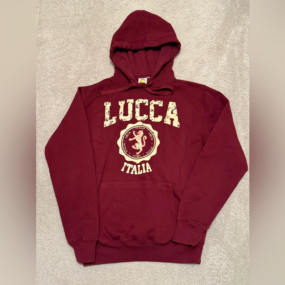Adult M Lemon Collection Maroon Graphic Hoodie - NWOT